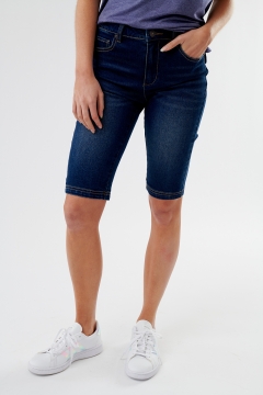 Womens knee store length jean shorts